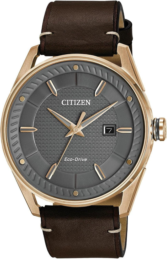 HOTCitizen Men's Sport Casual 3-Hand Eco-Drive Watch, Date, Patterned Dial