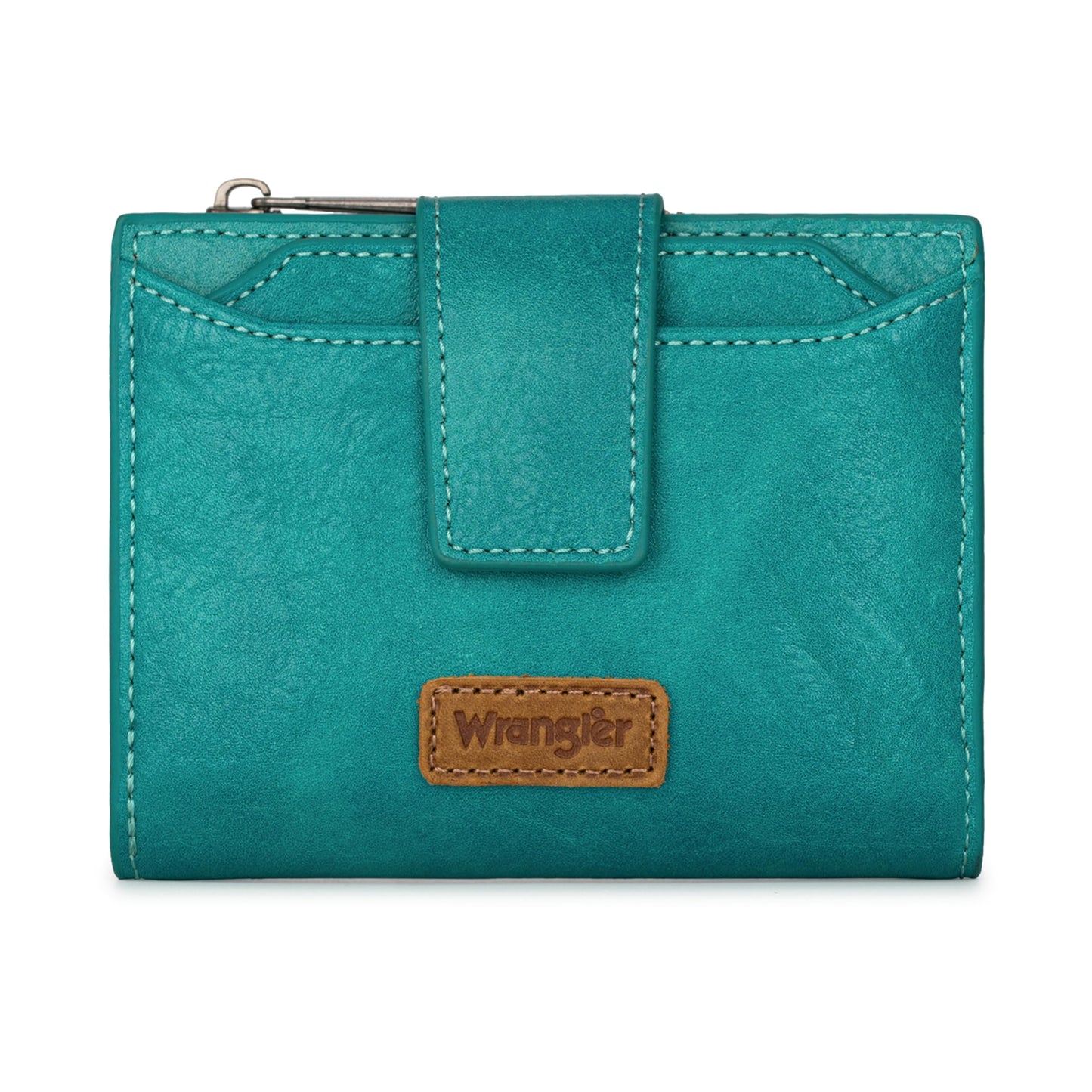 HOTMontana West X Wrangler Small Wallet Woman, Bifold RFID Blocking Wallet Leopard Print Zipper Pocket Wallets with Removable ID Window