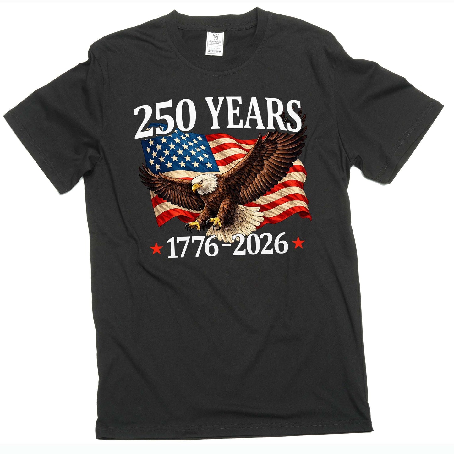 HOTSilver Lake T-shirts 250 Years US Independence Day T-Shirt 4th of July 1776-2026 Patriotic Tee