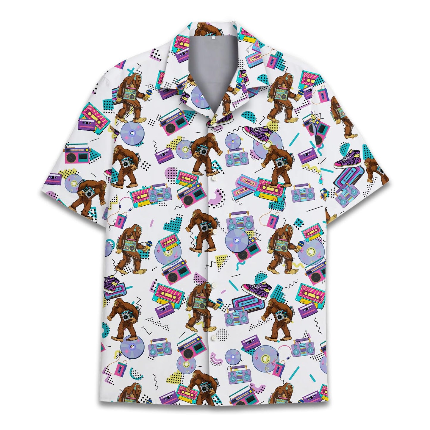 HOTTropical Bigfoot Hawaiian Shirts for Men Women, Sasquatch Summer Beach Button Down Short Sleeve