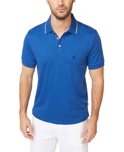 HOTNautica Men's Classic Fit Short Sleeve Dual Tipped Collar Polo Shirt