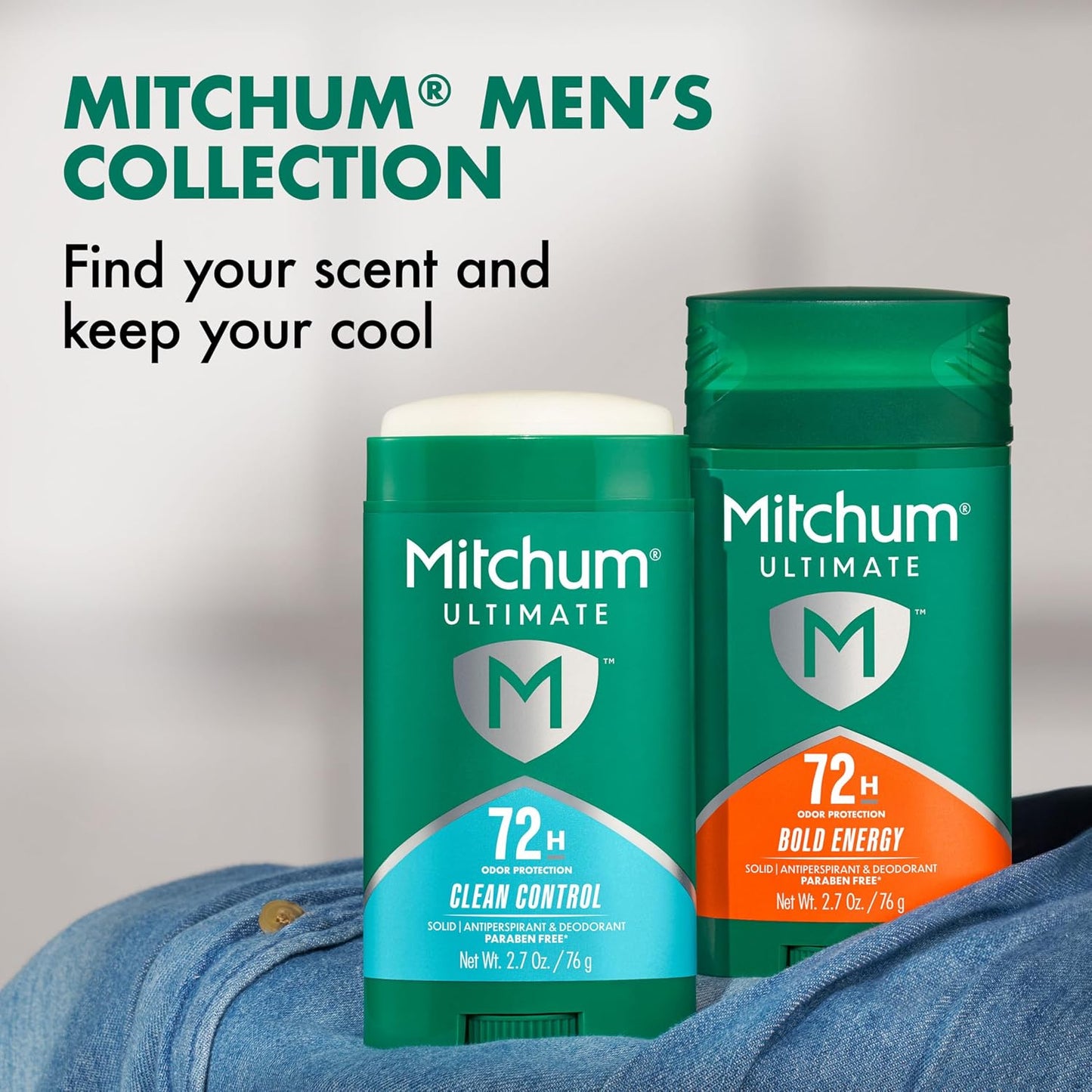 HOTMitchum Ultimate 72HR Odor Protection Men’s Antiperspirant & Deodorant, Long-Lasting Freshness, Invisible Solid, No White Residue Left on Skin, Clean Control, 2 pack