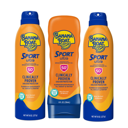 HOTBanana Boat Sport Ultra SPF 30 Sunscreen Spray | Banana Boat Sunscreen Spray SPF 30, Water Resistant, Oxybenzone Free, 6oz each Twin Pack