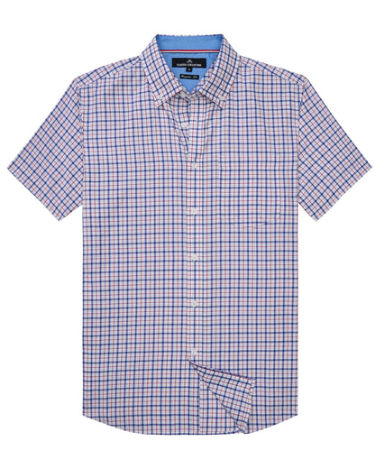 HOTAlimens & Gentle Plaid Mens Short Sleeve Button Down Shirts with Pocket | Lightweight,Button-Down Collar,Regular Fit,Excellent Colors,Breathable,Casual,Cotton Blend,Easy Care