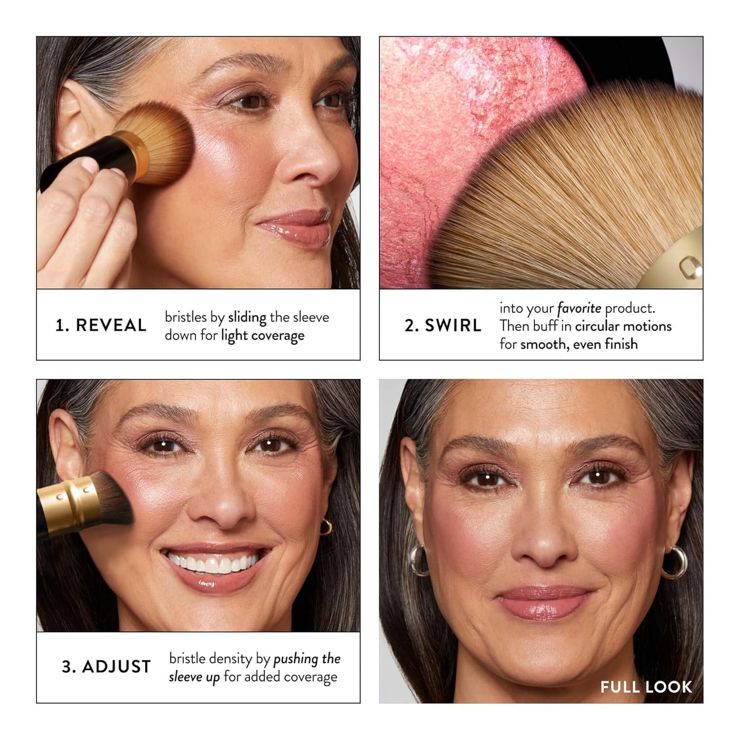 HOTLAURA GELLER NEW YORK Cosmetic Professional Makeup Brushes - Cruelty-Free 02 Retractable Angled Kabuki Brush