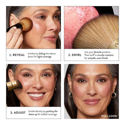 HOTLAURA GELLER NEW YORK Cosmetic Professional Makeup Brushes - Cruelty-Free 02 Retractable Angled Kabuki Brush