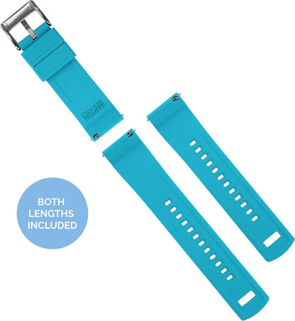 HOTBARTON Elite Silicone Watch Bands - Quick Release - Choose Strap Color & Buckle Color (Stainless Steel, Black PVD or Gunmetal Grey) - 18mm, 20mm, 22mm & 24mm Watch Straps
