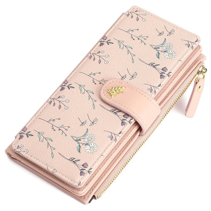 HOTGAEKEAO Womens Wallet RFID Blocking Large Capacity Vegan Leather Card Holder Wristlet Clutch with 32 Card Slots 4 ID Windows