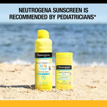 HOTNeutrogena Beach Defense Kids Sunscreen Stick SPF 60+, Hawaii Reef Act 104 Compliant, Octinoxate & Oxybenzone Free, Sunscreen for Face & Body, Travel Size Sun Protection, 1.5 oz