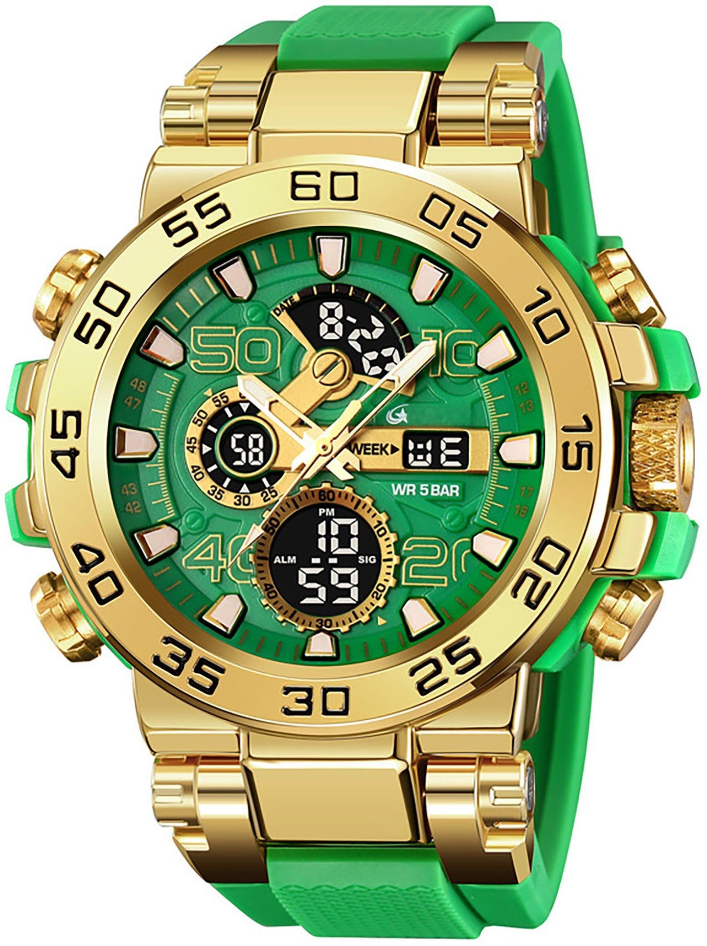 HOTfindtime Mens Watches Sports Outdoor Watch for Men Designer Large Face Military Men's Wristwatches with Date Week Alarm LED Waterproof Stopwatch