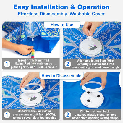 HOTInteractive Cat Toys for Indoor Cats,[Newly Upgraded] Rechargeable Touch Activated Hide and Seek Kitten Toys for Bored Indoor Adult Cats with Fluttering (Blue)