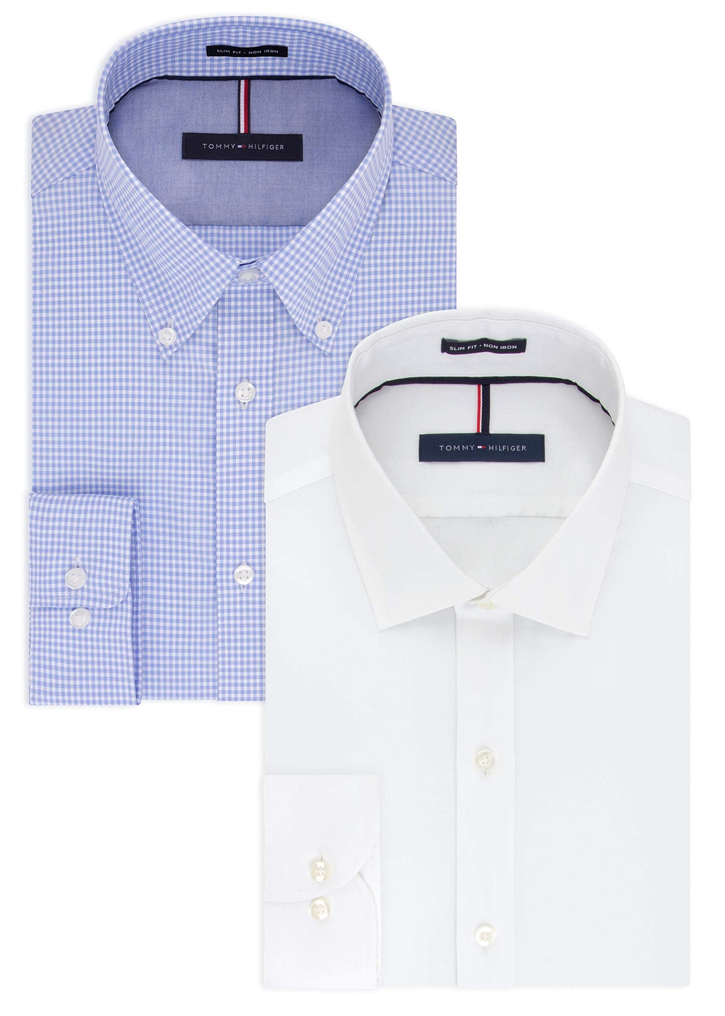 HOTTommy Hilfiger Men's Slim Fit Non Iron Solid Dress Shirt