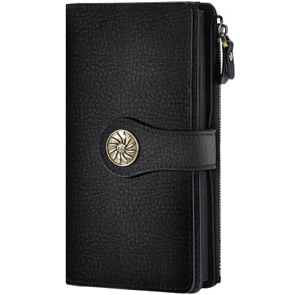 HOTTravelambo Women's Wallet RFID Blocking Trifold Clutch Large Capacity Credit Card Holder Travel Purse