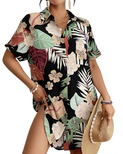 HOTBsubseach Women Swimsuit Coverup Shirt Dress Button Down Bathing Suit Cover Up Beach Vacation Outfits
