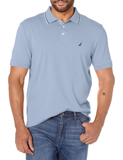 HOTNautica Men's Classic Fit Short Sleeve Dual Tipped Collar Polo Shirt
