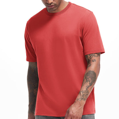 HOTVEIISAR Men's Heavy Weight Crew Neck T-Shirt Mens Premium Cotton Tee - Pre Shrunk S-3XL