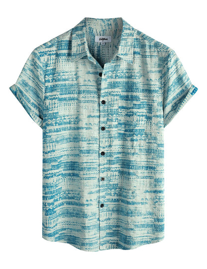 HOTVATPAVE Mens Hawaiian Shirts Casual Summer Short Sleeve Button Down Shirts | Beach, Floral, Front Pocket, Cotton, Tropical, Vacation, Vintage, Printed, Cruise, Collared, Aloha, Party, Reverse Fabric