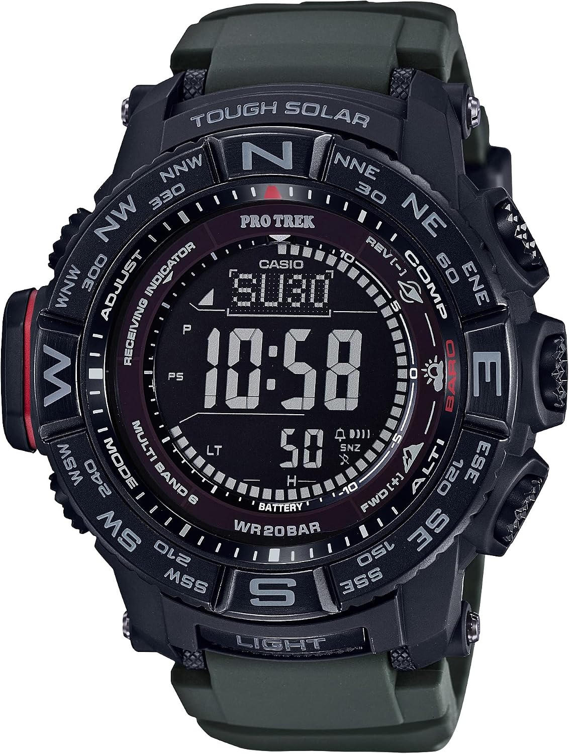 HOTCasio PRW3500 Series | Pro Trek | 100M WR | Compass | Alt/Baro-Thermo | Tough Solar Power | Atomic Timekeeping | 1-100 SEC Stopwatch | Countdown Timer | World Time