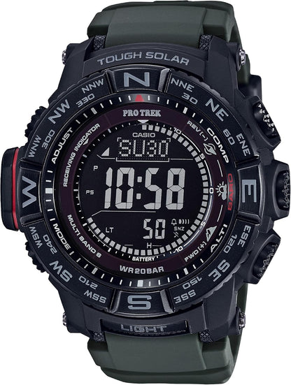 HOTCasio PRW3500 Series | Pro Trek | 100M WR | Compass | Alt/Baro-Thermo | Tough Solar Power | Atomic Timekeeping | 1-100 SEC Stopwatch | Countdown Timer | World Time