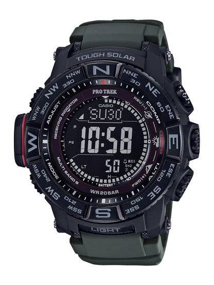 HOTCasio PRW3500 Series | Pro Trek | 100M WR | Compass | Alt/Baro-Thermo | Tough Solar Power | Atomic Timekeeping | 1-100 SEC Stopwatch | Countdown Timer | World Time
