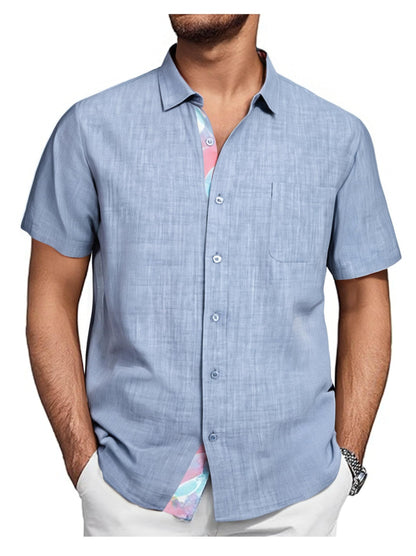 HOTDamipow Mens Casual Button Down Shirts Short Sleeve Fashion Vacation Beach Shirts