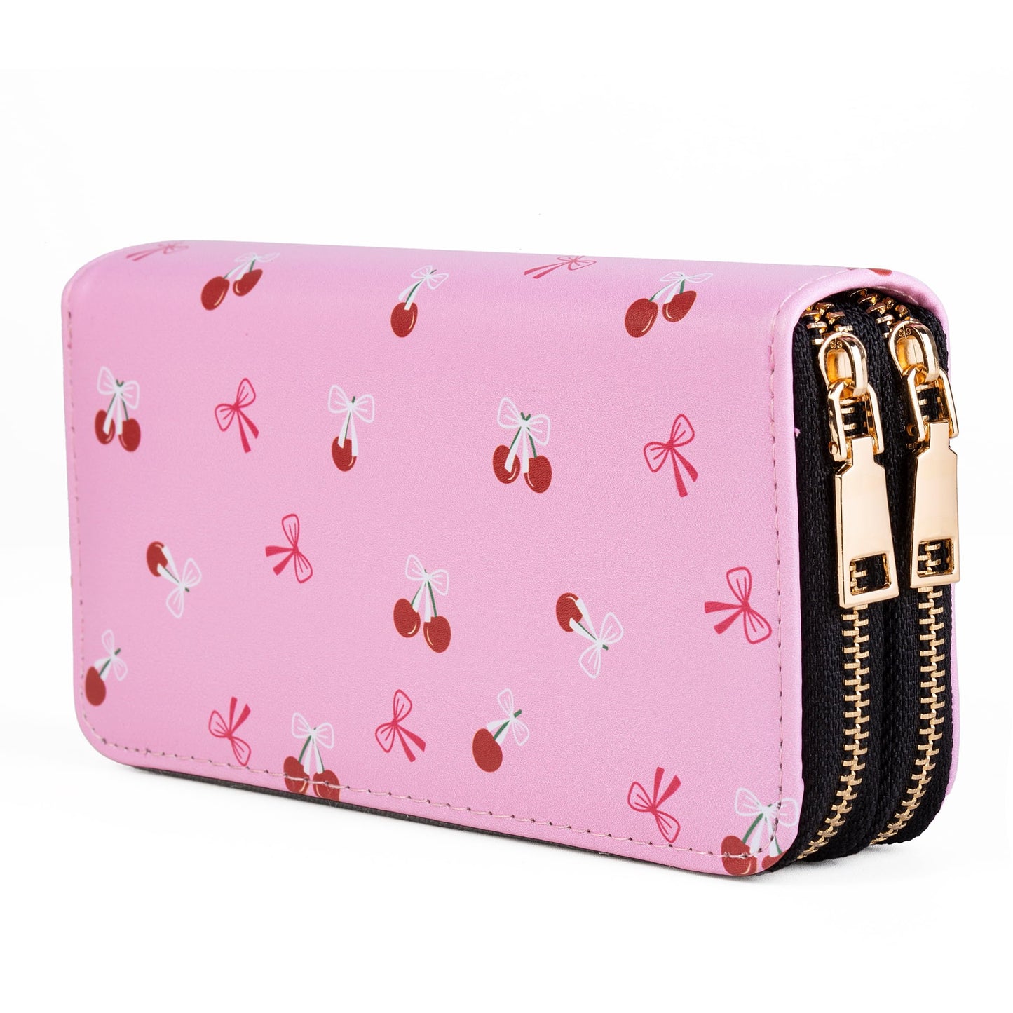 HOTCheckered Wallets for Women Cute Large Capacity Black White Plaid Purse 2 Zippers Credit Card Holder (checkered)