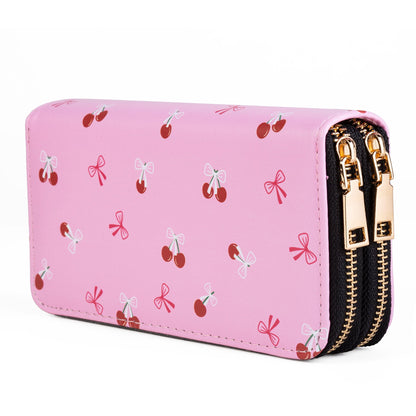 HOTCheckered Wallets for Women Cute Large Capacity Black White Plaid Purse 2 Zippers Credit Card Holder (checkered)