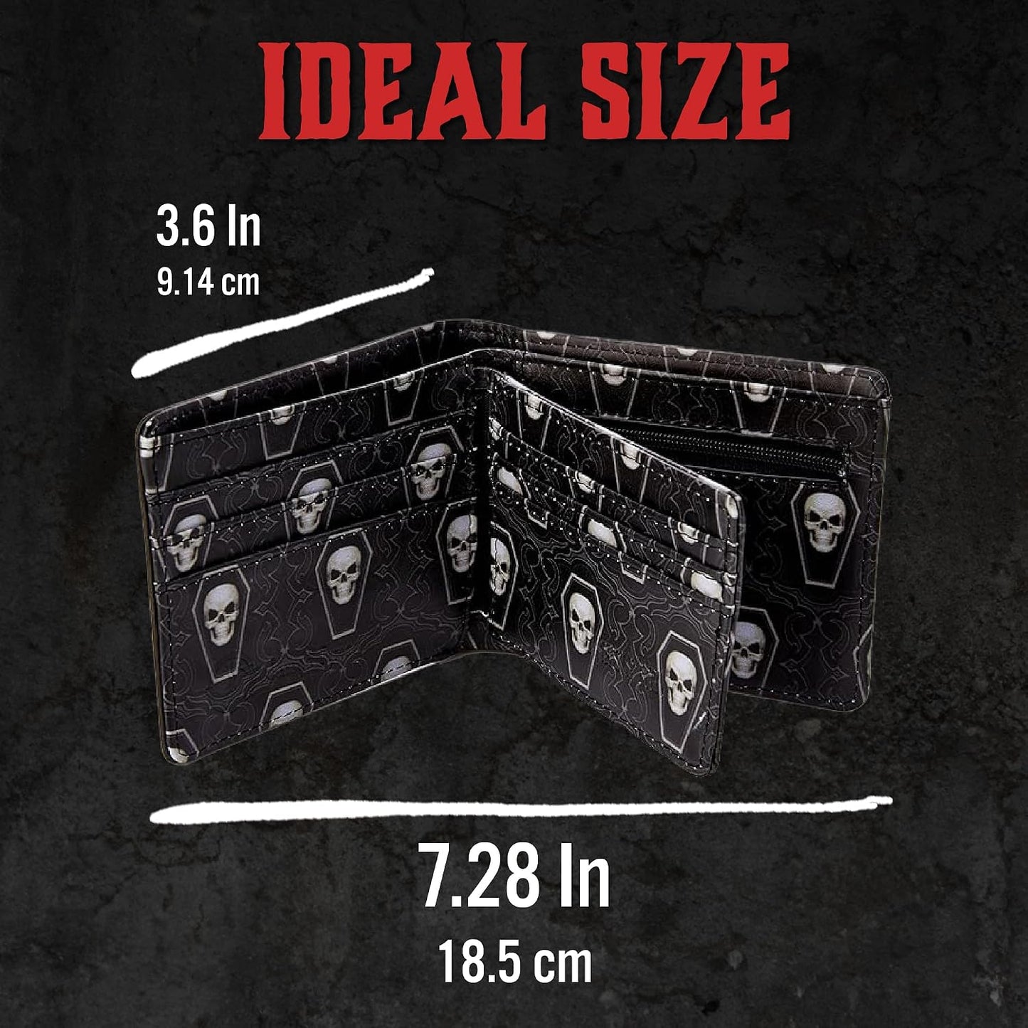HOTNemesis Now James Ryman You're Next Grim Reaper Wallet, Gothic Skeleton Design, Hand-Painted Alternative Wallet for Gothic Fantasy Fans