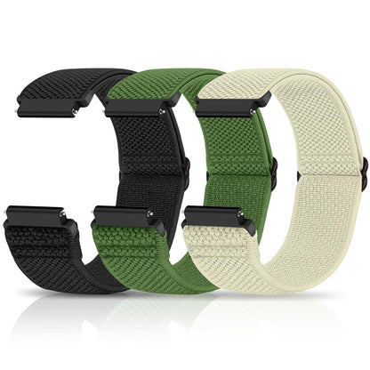 HOTCompatible with 16mm 18mm 19mm 20mm 22mm 24mm Watch Bands Quick Release Replacement Wristband,Adjustable Stretchy Nylon Solo Loop Straps Fabric Braided Sport Elastic Bands for Men Women