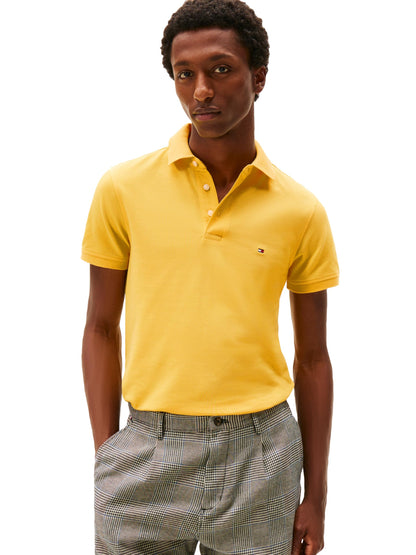 HOTTommy Hilfiger Men's Short Sleeve Polo Shirts in Slim Fit with Stretch and Organic Pique Cotton