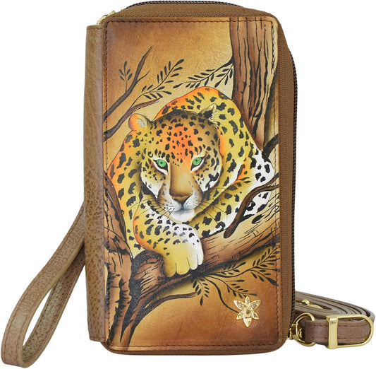 HOTAnuschka Women's Original Hand-Painted Genuine Leather RFID Blocking Smartphone Case & Wallet