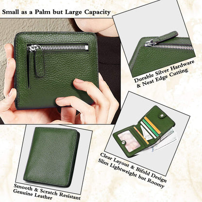 HOTSmall Leather Wallet for Women, Ladies Credit Card Holder RFID Blocking Women's Mini Bifold Pocket Purse