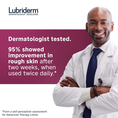 HOTLubriderm Advanced Therapy Body Lotion, Fragrance-Free Lotion for Extremely Dry Skin, Pro-Ceramide Hydration for Itchy, Dry, Sensitive Skin, Hand and Body Lotion, Non-Greasy, Hypoallergenic, 32 Fl Oz