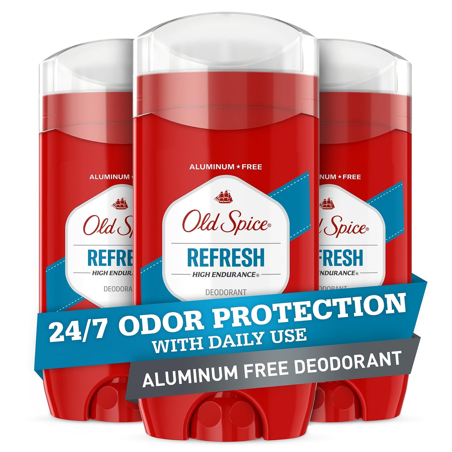 HOTOld Spice Aluminum Free Deodorant For Men, High Endurance, 24/7 Sweat Defense & Odor Protection to Eliminate Odors, 24/7 Freshness & Lasting Scent, Sport Scent, 3.0 oz (Pack of 3)