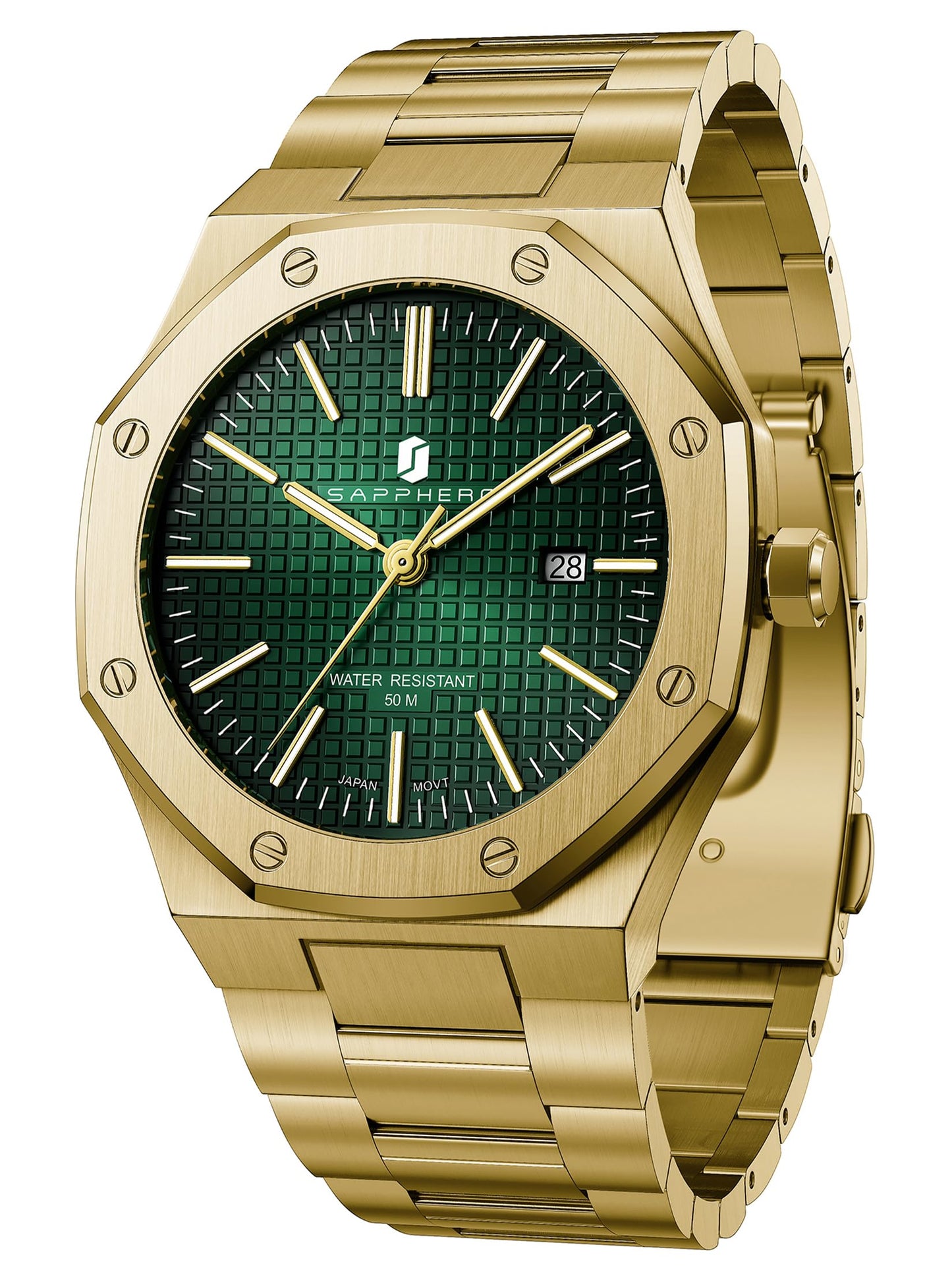 HOTSAPPHERO Mens Watches Stainless Steel Quartz Watch for Men Waterproof Date Clock Fashion Business Wristwatch Gift for Men