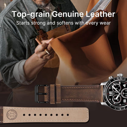 HOTFullmosa 22mm Quick Release Leather Watch Bands for Garmin Samsung Galaxy | 2 Pack Straps for Vivoactive 4(45mm), Venu 4 (45mm)/3/2 (45mm), Samsung Galaxy 46mm, Saddle Brown+Black/Black+Black