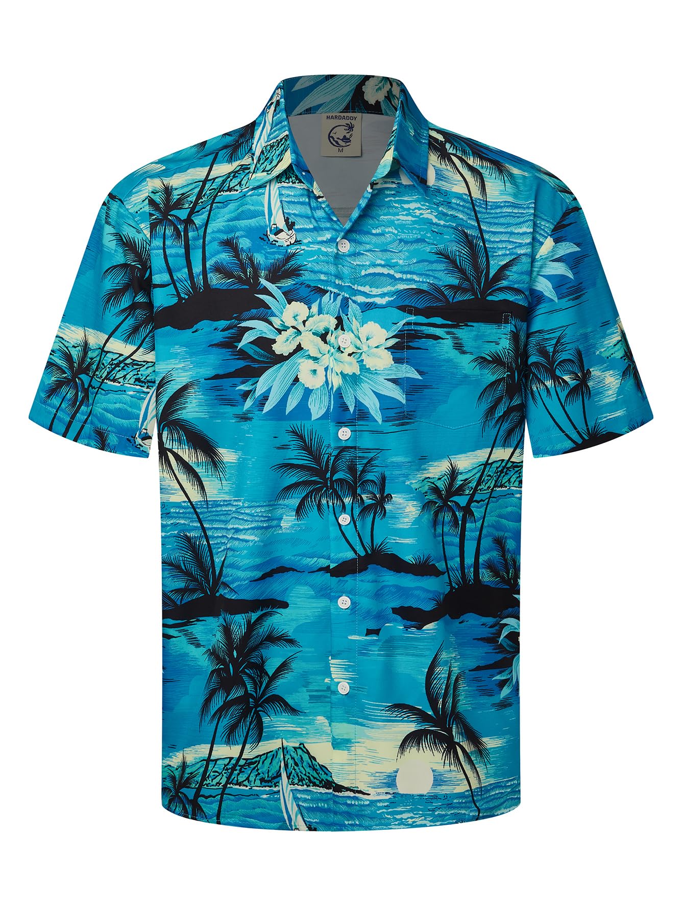 HOTHardaddy Men's Hawaiian Shirt Short Sleeves Coconut Printed Button Down Summer Beach Casual Shirts