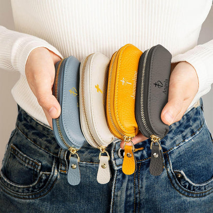 HOTipetlive Custom Cross Rosary Holder Case Leather Personalized Name Rosary Bag Storage Pouch Small Coin Purse Travel Christian Gifts For Women Men Mother Grandma