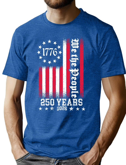 HOT250th Anniversary USA Shirts for Men American Flag T-Shirt 4th of July Shirt 250 Years Birthday Patriotic Tops