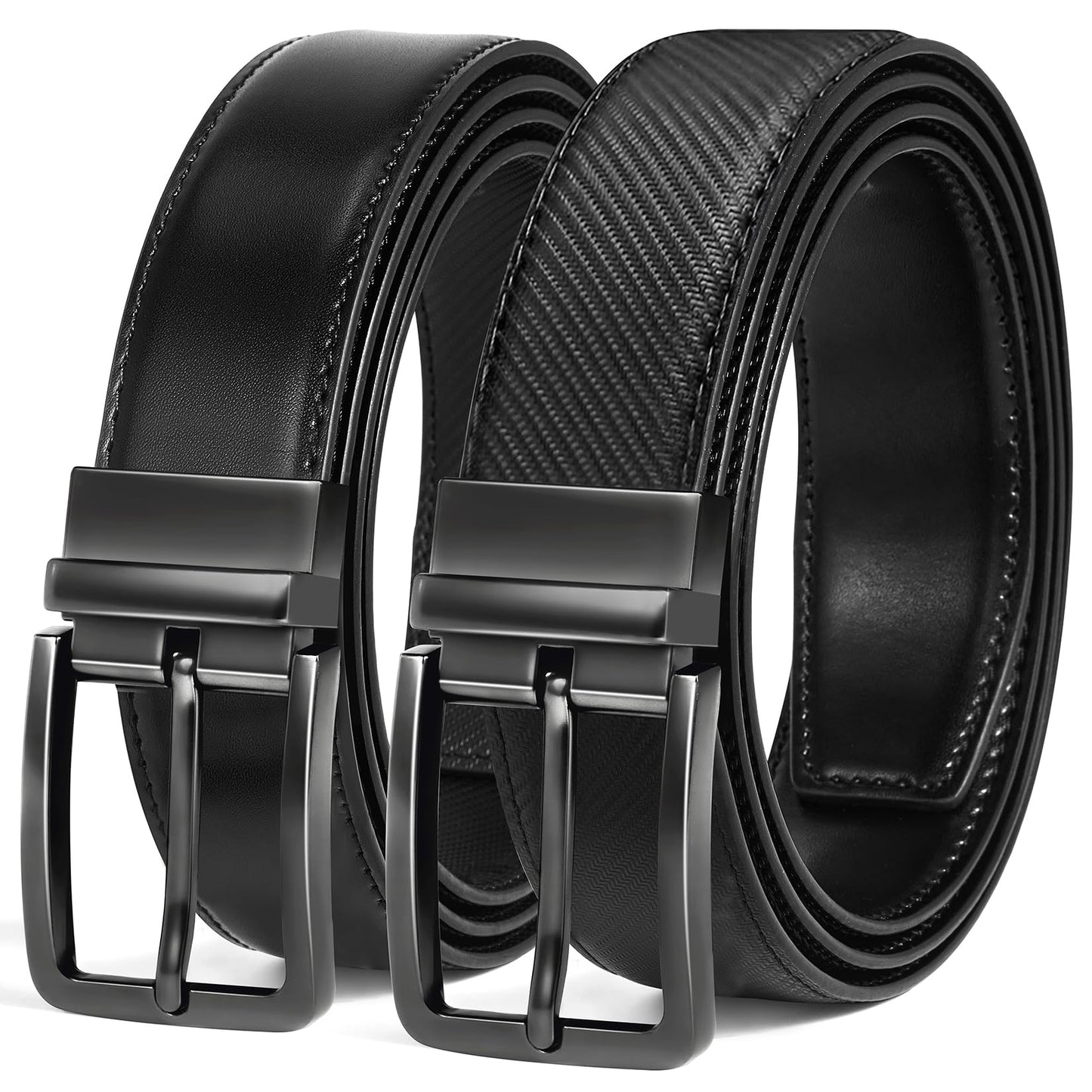HOTMen's Belt Reversible Belt Men 1 Piece - 1 3/8" Leather Dress Belt - Trim to Fit for Elegant Style