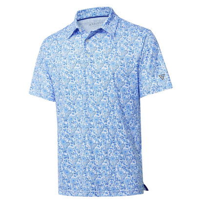 HOTGolf Shirts for Men Dry Fit Short Sleeve Print Performance Moisture Wicking Polo Shirt