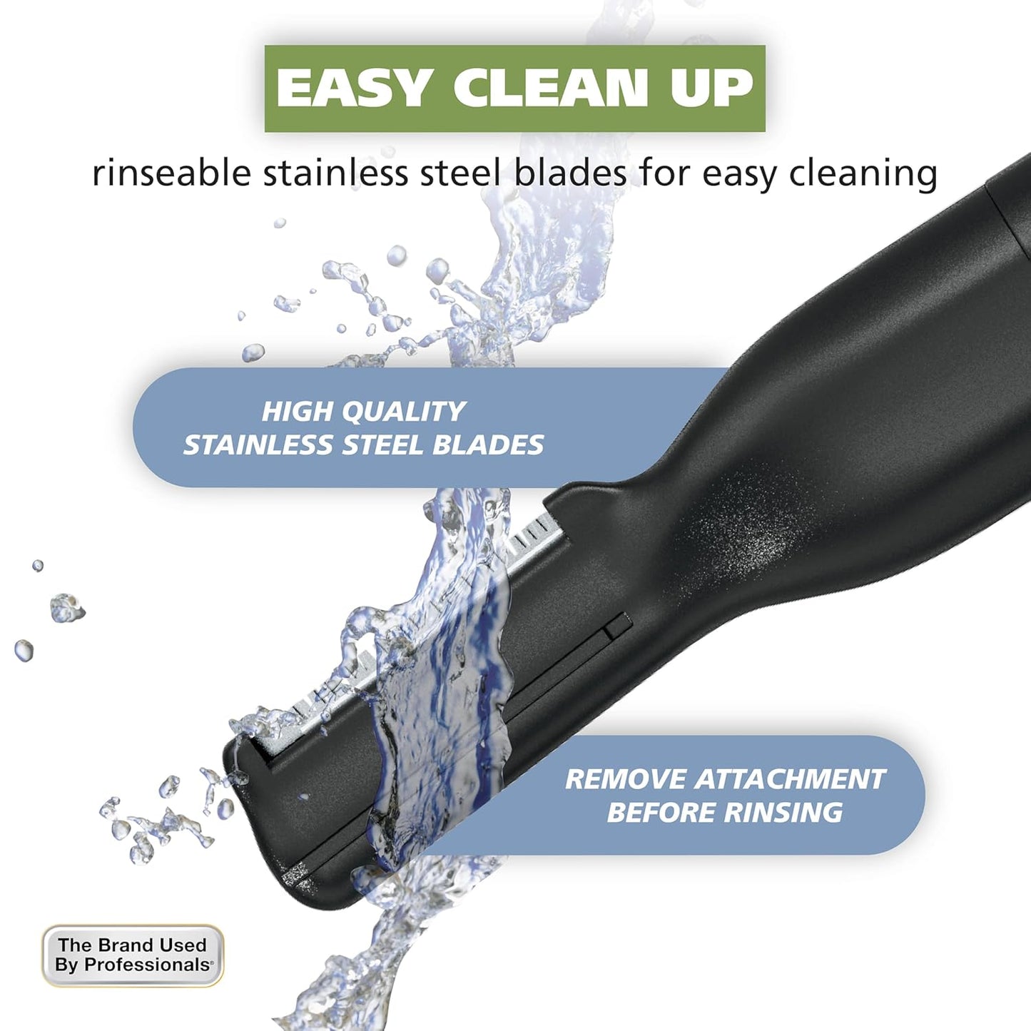 HOTWahl Micro Groomsman Battery Personal Trimmer for Hygienic Grooming with Rinseable, Interchangeable Heads for Eyebrows, Neckline, Nose, Ears, & Other Detailing - 05640-600