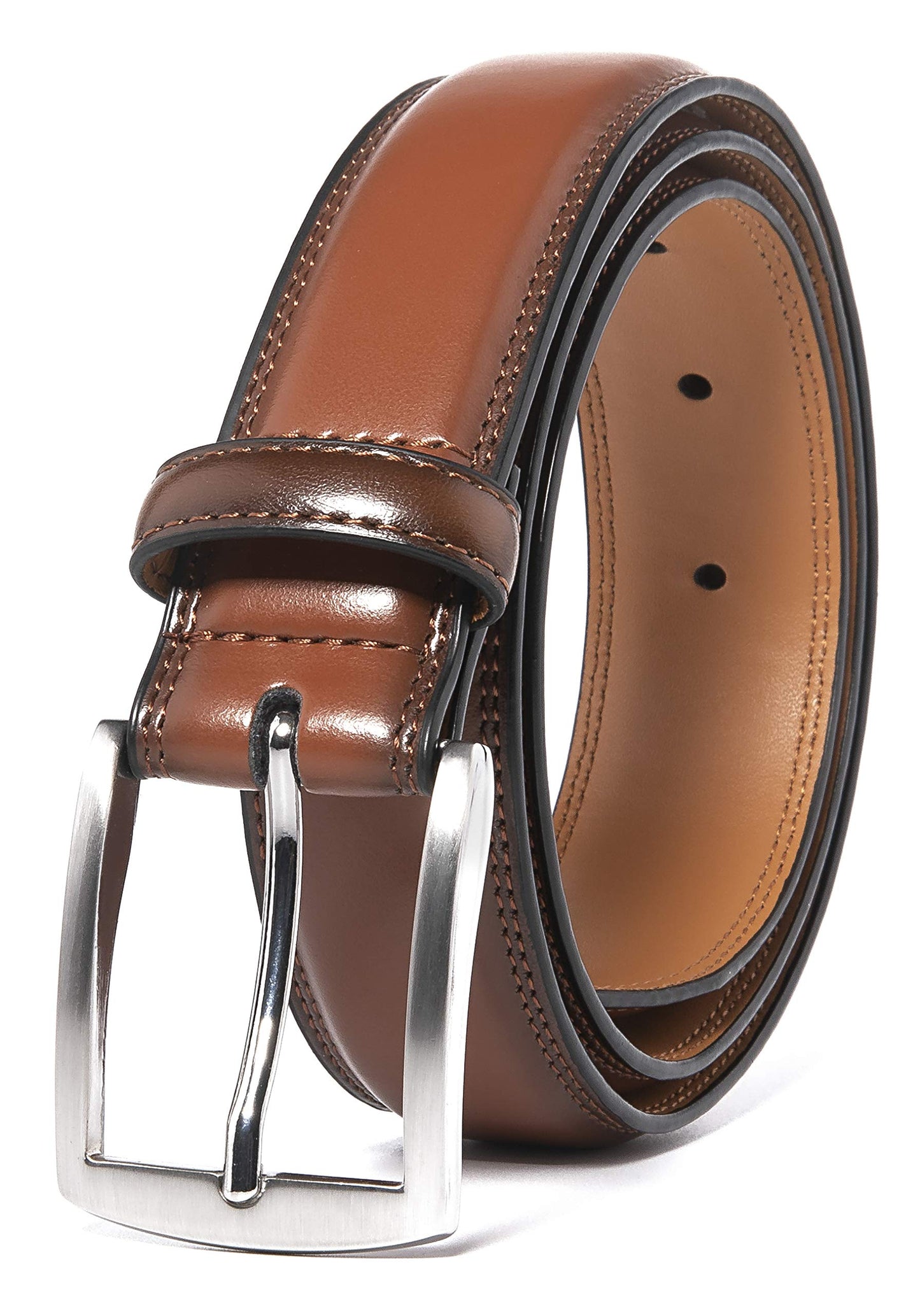 HOTFabio Valenti Genuine Leather Dress Belts For Men - Mens Belt For Suits, Jeans, Uniform With Single Prong Buckle