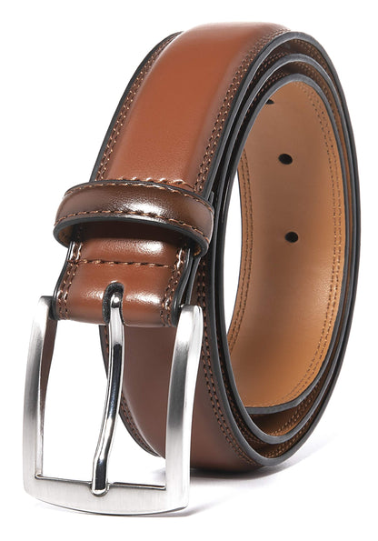 HOTFabio Valenti Genuine Leather Dress Belts For Men - Mens Belt For Suits, Jeans, Uniform With Single Prong Buckle