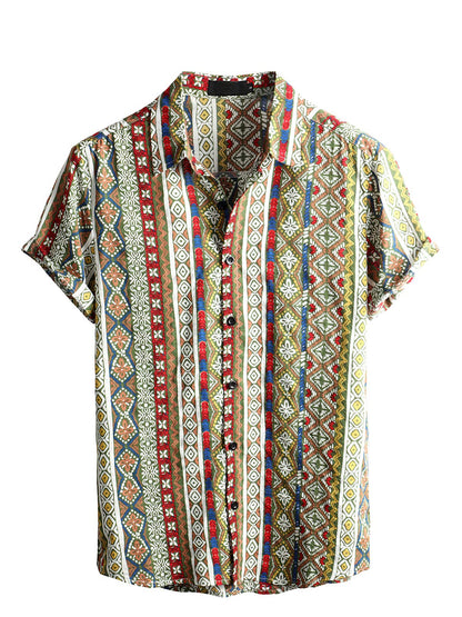 HOTVATPAVE Mens Casual Short Sleeve Button Down Shirts Regular Fit Hawaiian Summer Shirt