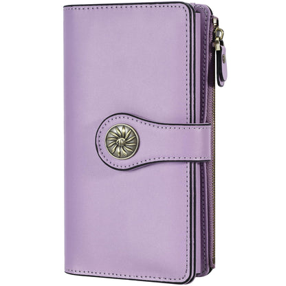 HOTTravelambo Women's Wallet RFID Blocking Trifold Clutch Large Capacity Credit Card Holder Travel Purse