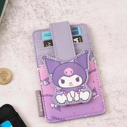 HOTSlim Kitty Friends RFID Blocking Credit Cards Holder Wallet Japanese Cute Characters with Window ID Slot (Kuromi's Purple)