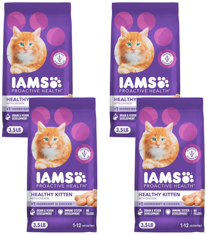 HOTIAMS Proactive Health Healthy Kitten Dry Cat Food, Chicken, 3.5 lb | Veterinarian-recommended, real chicken #1 ingredient, Omega-3 DHA & taurine, supports digestion, skin health, immune system
