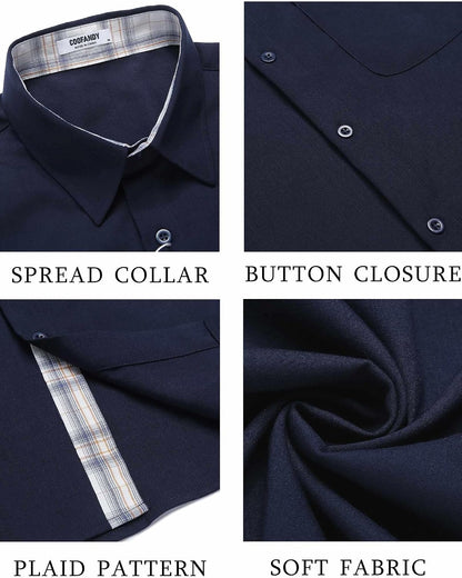 HOTCOOFANDY Men's Button Down Shirts Short Sleeve Casual Summer Beach Vacation Wedding Shirt with Pocket