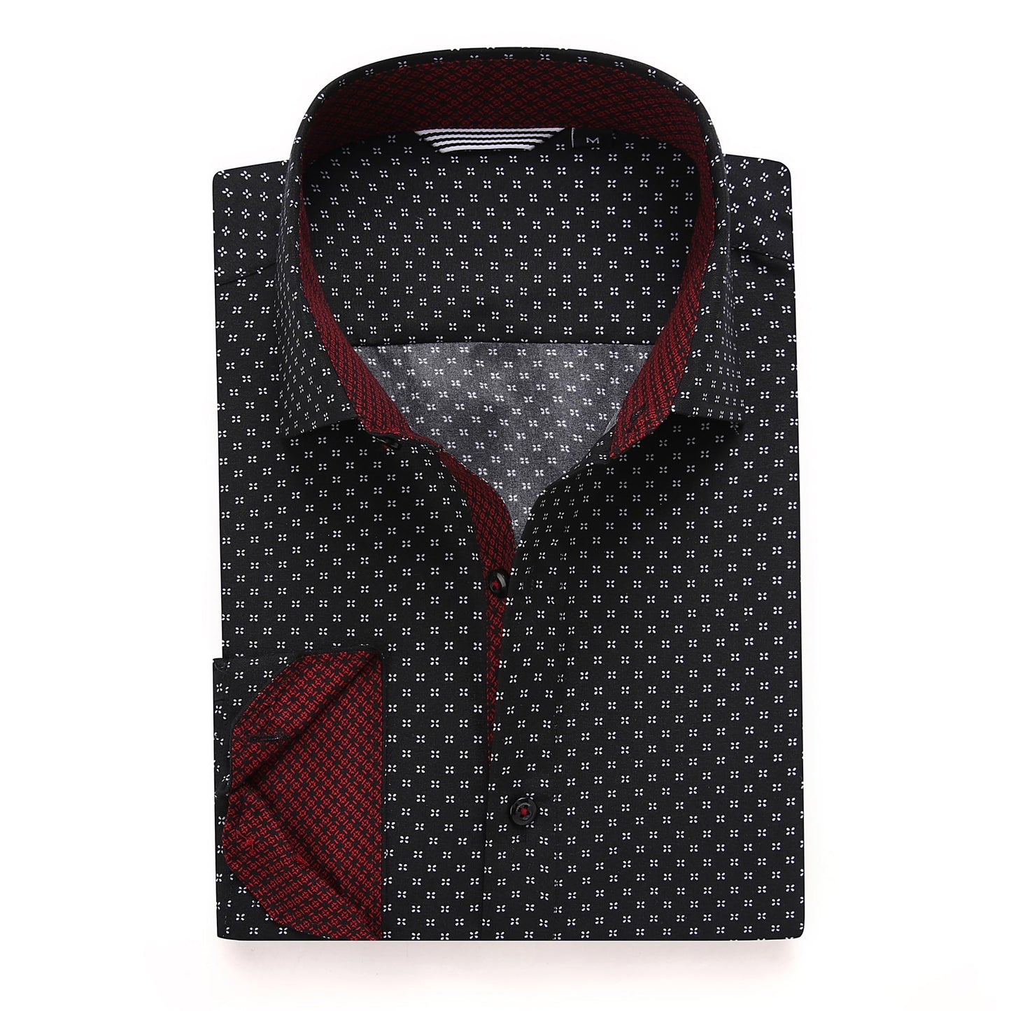 HOTAlex Vando Mens Printed Dress Shirts Regular Fit Casual Button Down Shirt | Wrinkle resistant, Machine washable, Contrast on inner collar & cuff, True-to-size cut, Business & Daily, Easy outfit pairing